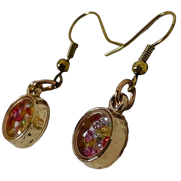 Mini round shaker rhinestone charm earrings NEW - Picture 7 of 13